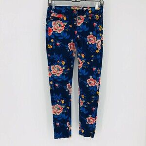 Johnnie B by Boden Floral Denim Skinny Jeans Women's or Teen Size 26L Navy Blue